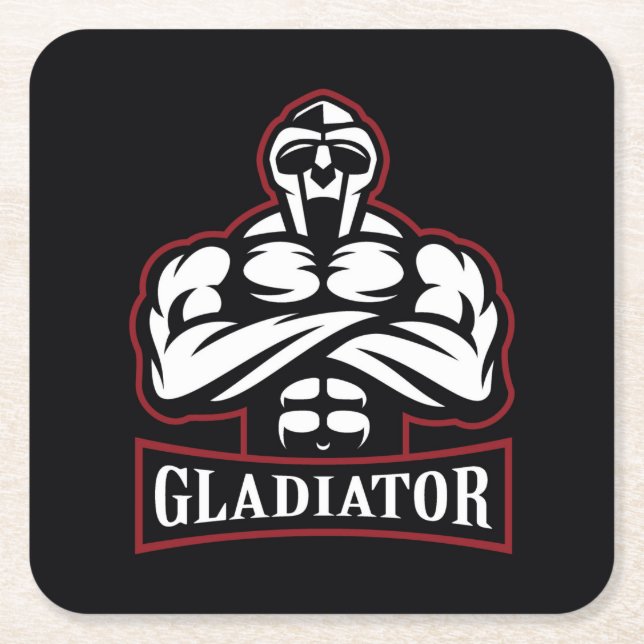 Gladiator Silhouette Underlägg Papper Kvadrat (Framsidan)