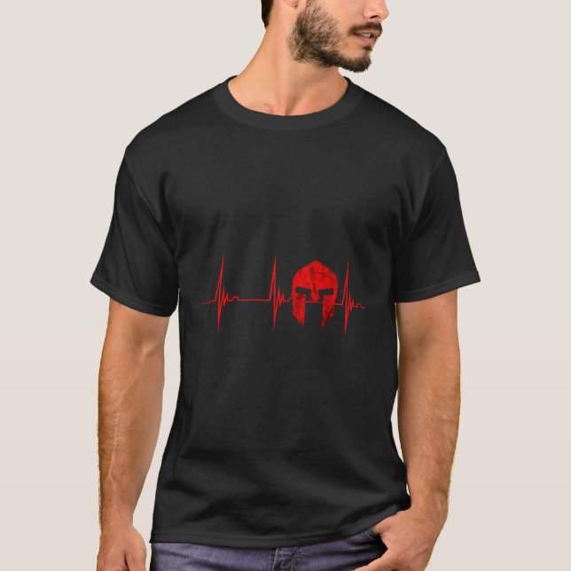 Gladiator Span HeATT Ekg Pulseline Gladiator T Shirt (Framsida)
