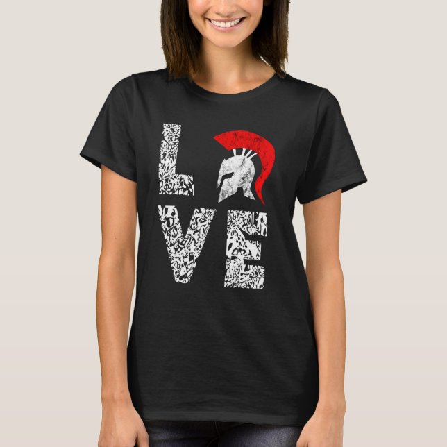 Gladiator Spartan Sparta Soldier Warrior Helmet T Shirt (Framsida)