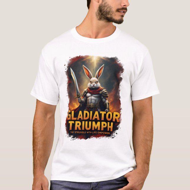 Gladiator triumferar kampen med livets krafter t shirt (Framsida)