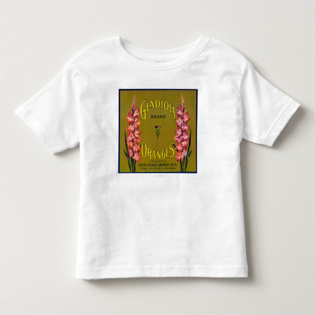 Gladiola brännmärker den citrusa lådaetiketten t-shirt (Framsida)
