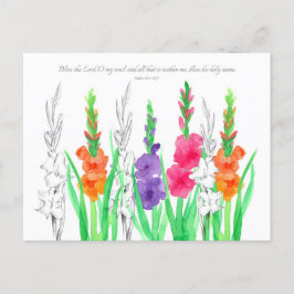 Gladiola Scripture Psalms 103 Prayer Card Vykort