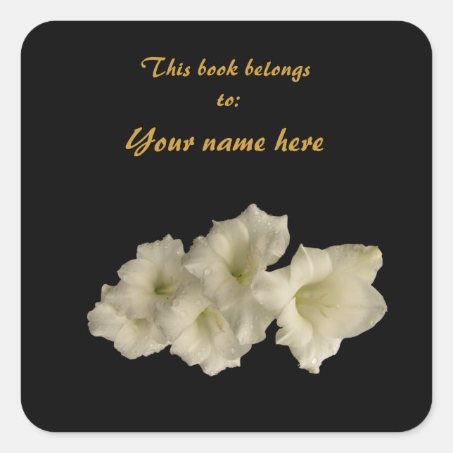 Gladiolas Bookplate Fyrkantigt Klistermärke (Framsida)