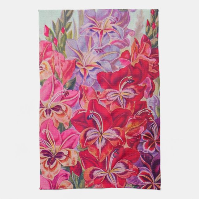 Gladiolas i Bloom Kökshandduk (Vertikal)
