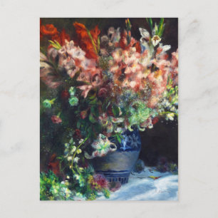 Gladioli i en Vas Pierre Auguste Renoir-målning Vykort
