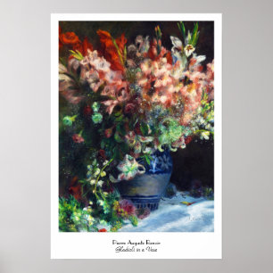 Gladioli i en vasPierre Auguste Renoir målning Poster