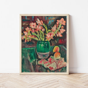 Gladioli i Grönten Vas George Leslie Hunter Poster