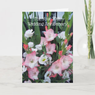 Gladioli Personlig 70:e Bröllop-årsdagen Kort