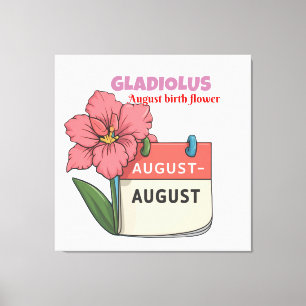 Gladiolus - födelselöde i augusti canvastryck