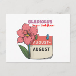 Gladiolus - födelselöde i augusti meddelande vykort