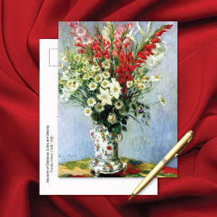 Gladiolus Lilies Daisys Claude Monet Vykort