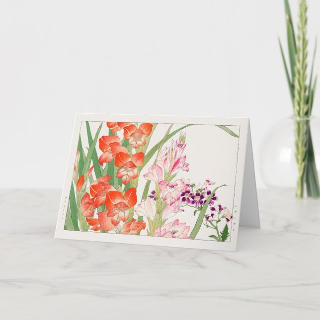 Gladiolus, Schizanthus av Tanigami Konan Kort (Framsida)