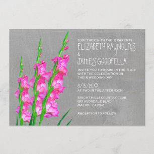 Gladiolusbröllopinbjudningar Inbjudningar