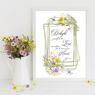 Glädja dig i Herren vildblomsram Poster