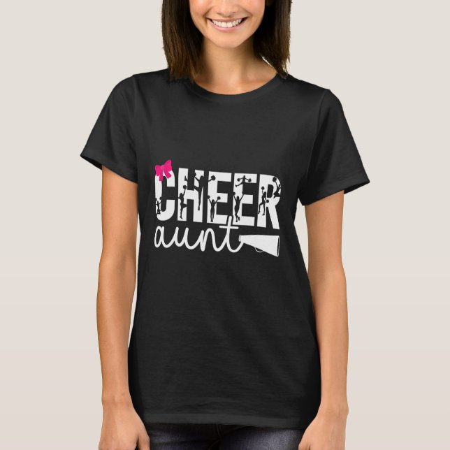 Glädja Faster Av En Cheerleader Faster Bow Cheerle T Shirt (Framsida)