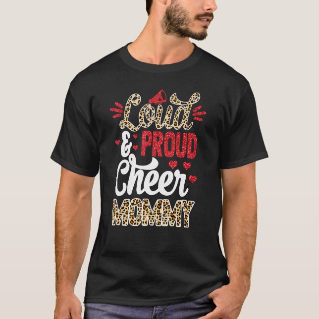 Glädja Mamma Största Fan Leopardtryck Och Pom Pom T Shirt (Framsida)