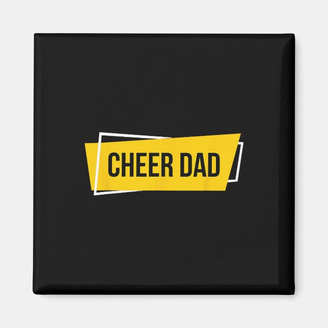 Glädja Pappa Gul Cheerleading _1  Magnet (Framsidan)