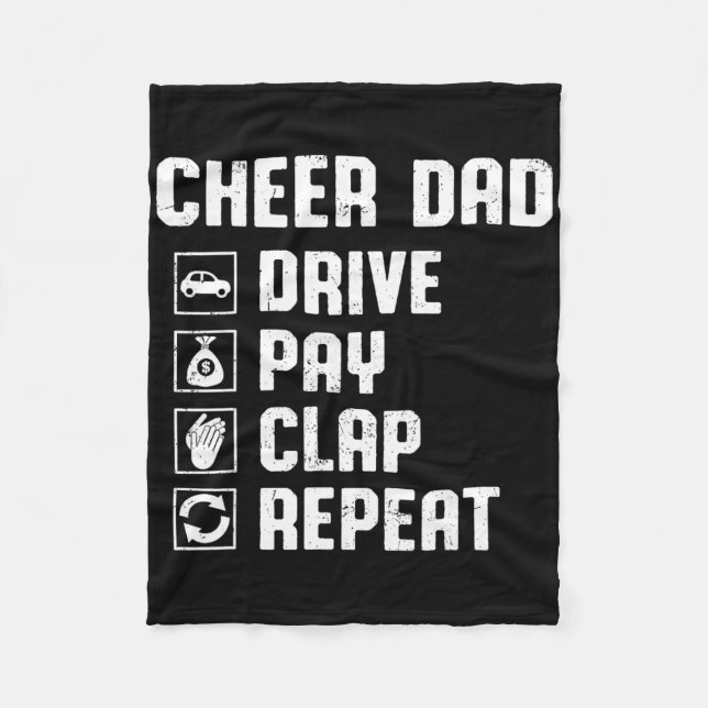 Glädja Pappa Köra Betala Klappa Upprepa Cheerleade Fleecefilt (Framsidan)