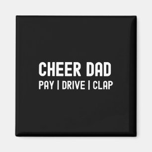 Glädja Pappa Roligt Betala Köra Klappa Cheerleadin Magnet