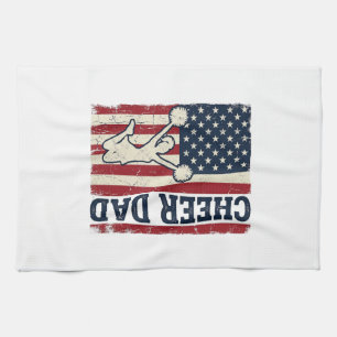 Glädjade pappa patriotisk amerikansk flaggvektortr kökshandduk