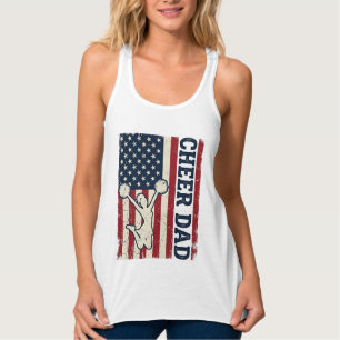 Glädjade pappa patriotisk amerikansk flaggvektortr linne med racerback 