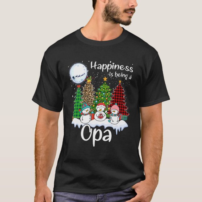 Glädjande är att vara en Opa Julgran Leopard Pl T Shirt (Framsida)