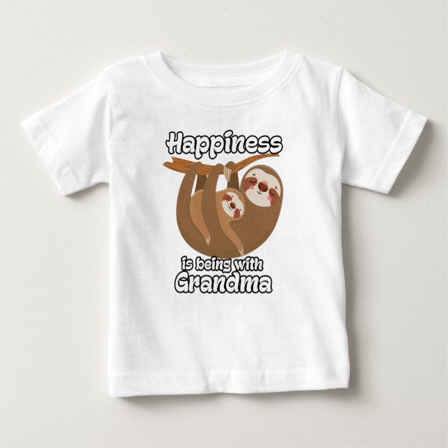 Glädjande är att vara med mormor Sloth T Shirt (Framsida)