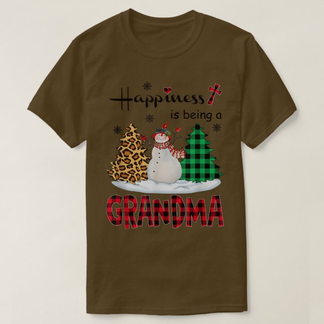 Glädjande är Grandma Snögubbe God jul T Shirt (Design framsida)