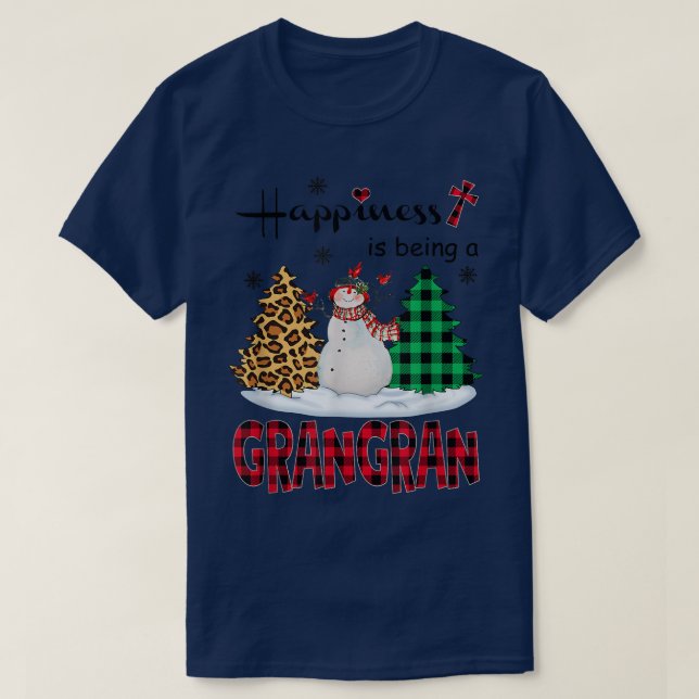 Glädjande är Grangran Snögubbe Merry Christma T Shirt (Design framsida)