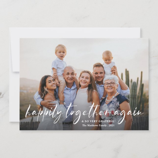 Glädjande att återigen kombinera modern foto julkort (Framsida)