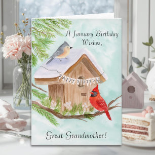 Glädjande födelsedag till farmors mamma i januari kort