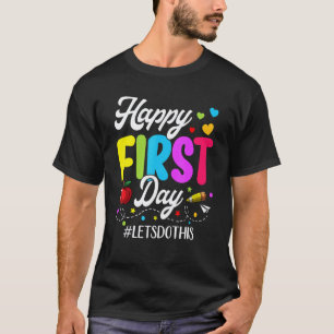 Glädjande första dagen lärare pojkar flickor skola t shirt