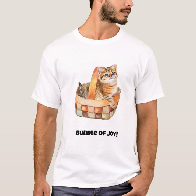 Glädjande! Funny Cat T Shirt (Framsida)