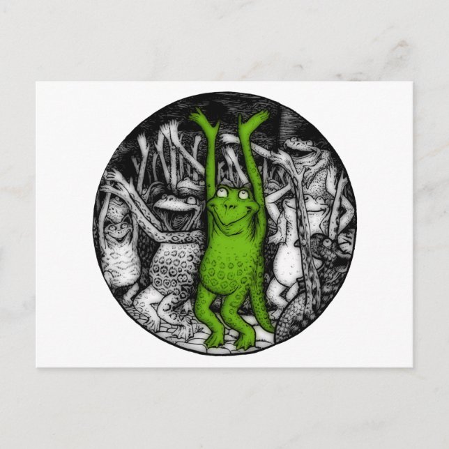 Glädjande grodor vykort (Framsida)