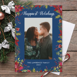 Glädjande Helgdagar Botaniska Poinsettia-julen Julkort