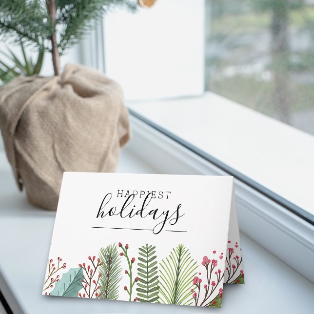 Glädjande Helgdagar Business Stil Helgdag Card Kort (Happiest Holidays Business Style Holiday Card)