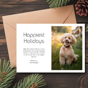 Glädjande Helgdagar Cute Hund Photo jul Card Julkort