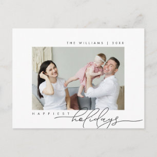 Glädjande Helgdagar, God jul, familjefoto Vykort