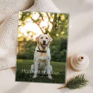 Glädjande Helgdagar Rolig hund fotoportkort Julkort
