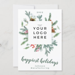Glädjande Helgdagar Utandning | Din Logotyp | Julkort