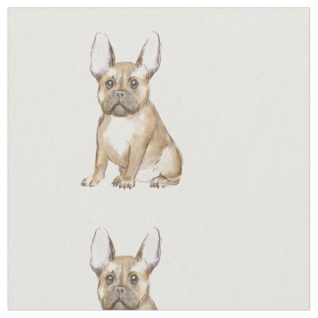 Glädjande hundvalp med fransk tyg (Närbild)