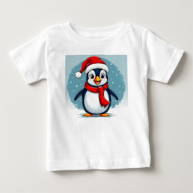 🎄🐧 Glädjande julpingvinbabypresent ✨ T Shirt (Framsida)