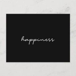 Glädjande, svart, minimalistiskt vykort