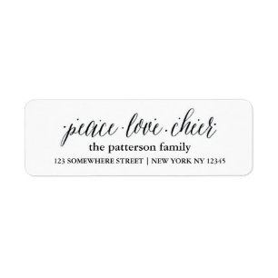 Glädje 1 för kärlek för fred för returadress etikett