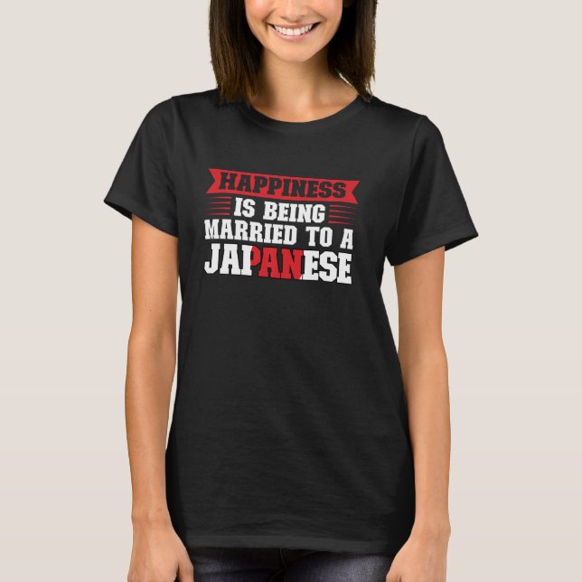 glädje är gift med japanska japaner t shirt (Framsida)