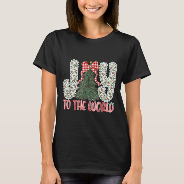 Glädje åt världen Jesus kristen jul Xmas Tr T Shirt (Framsida)