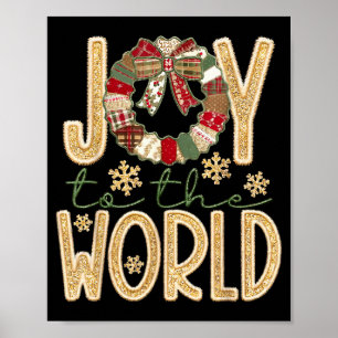 Glädje åt världen Jesus Kristna Snöflinga Jul Poster