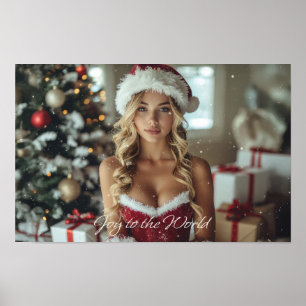 GLÄDJE ÅT VÄRLDEN - Jul Santa Flicka Poster