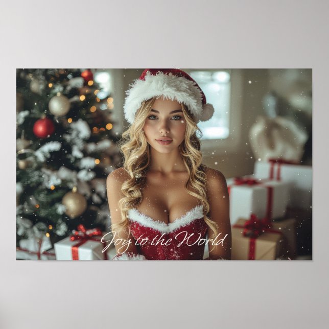 GLÄDJE ÅT VÄRLDEN - Jul Santa Flicka Poster (Framsidan)