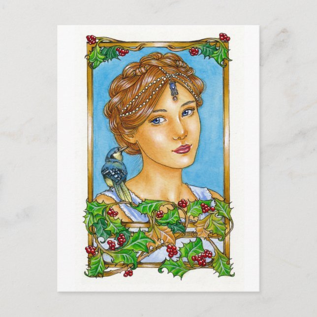 "Glädje åt världen" julkort Helg Vykort (Framsida)